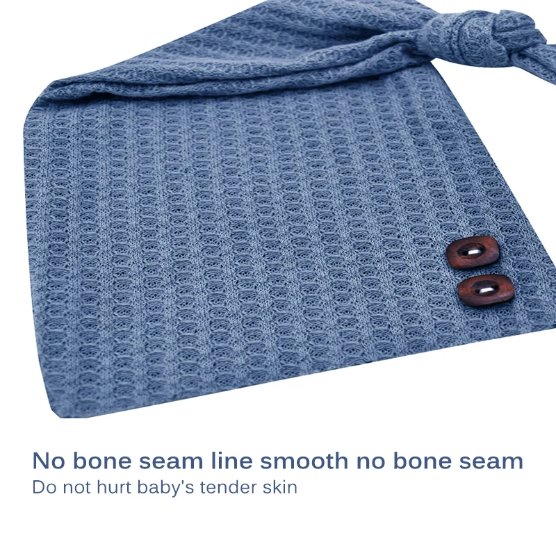 

Baby Infant Photo Clothing Photography Props Suit For Girl Boy Solid Color Knitted Long Sleeve Jumpsuits Bodysuit Footed Romper