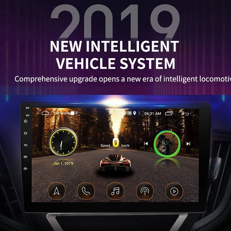 2 Din 10.1 Inch Android 8.1 Universal Car Radio 1G+16G Stereo GPS Navi WIFI USB Bluetooth Multimedia MP5 Player with Camera | Автомобили и