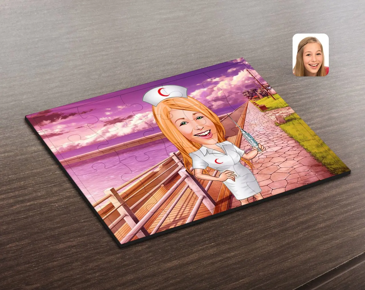 

Personalized Nurse Caricature Of Wooden Puzzle-1