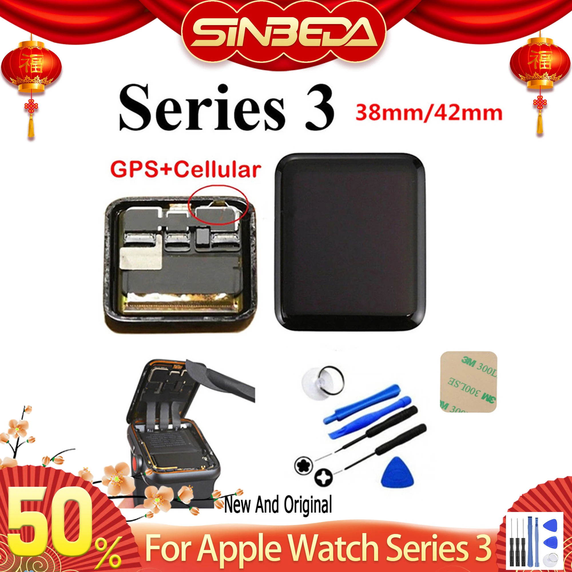 gps+ Сотовый ЖК-дисплей для Apple Watch Series 3 ЖК-дисплей дигитайзер сборка для Apple Series 3 S3 38 мм 42 мм lcd Touchscree