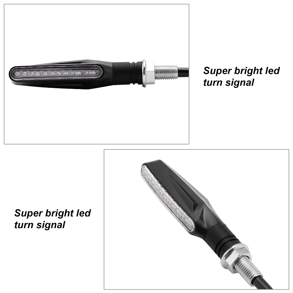2 шт. мотоциклетные поворотные сигналы 12 светодиодный гибкий мигающий индикатор