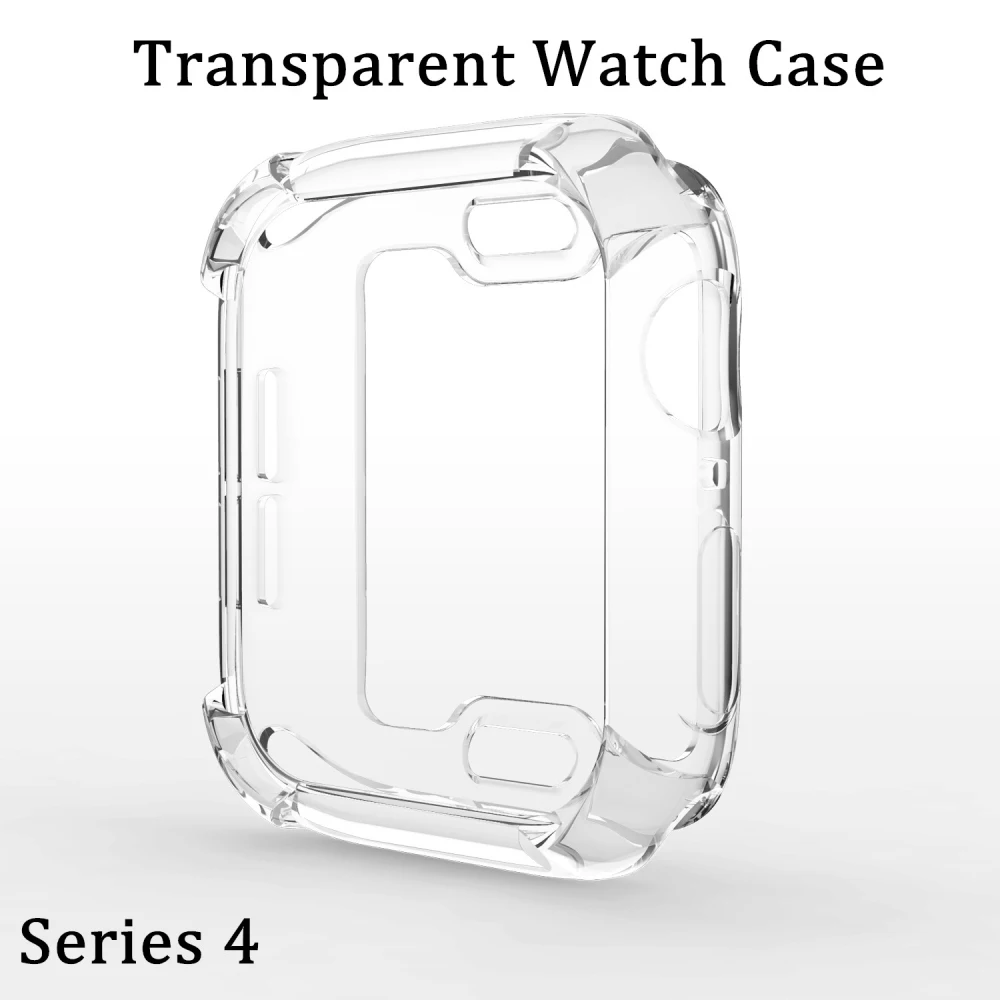 Прозрачный мягкий чехол из ТПУ для Apple Watch 40 мм 44 iWatch серии 4 5 силиконовая защитная