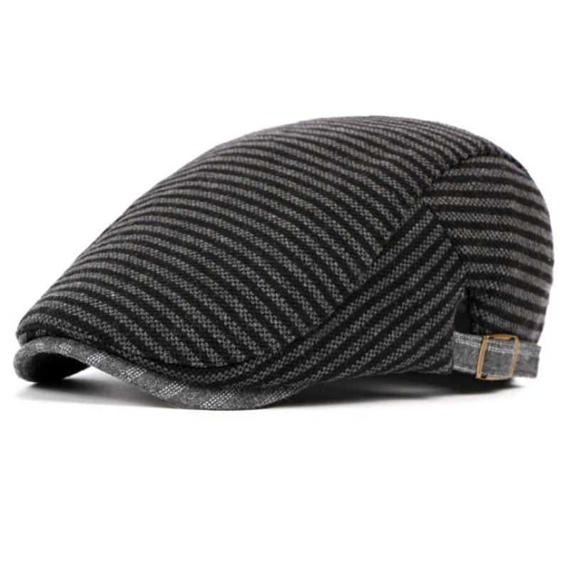 Хлопковый берет черная весенне Осенняя шапка для мужчин и женщин регулируемый