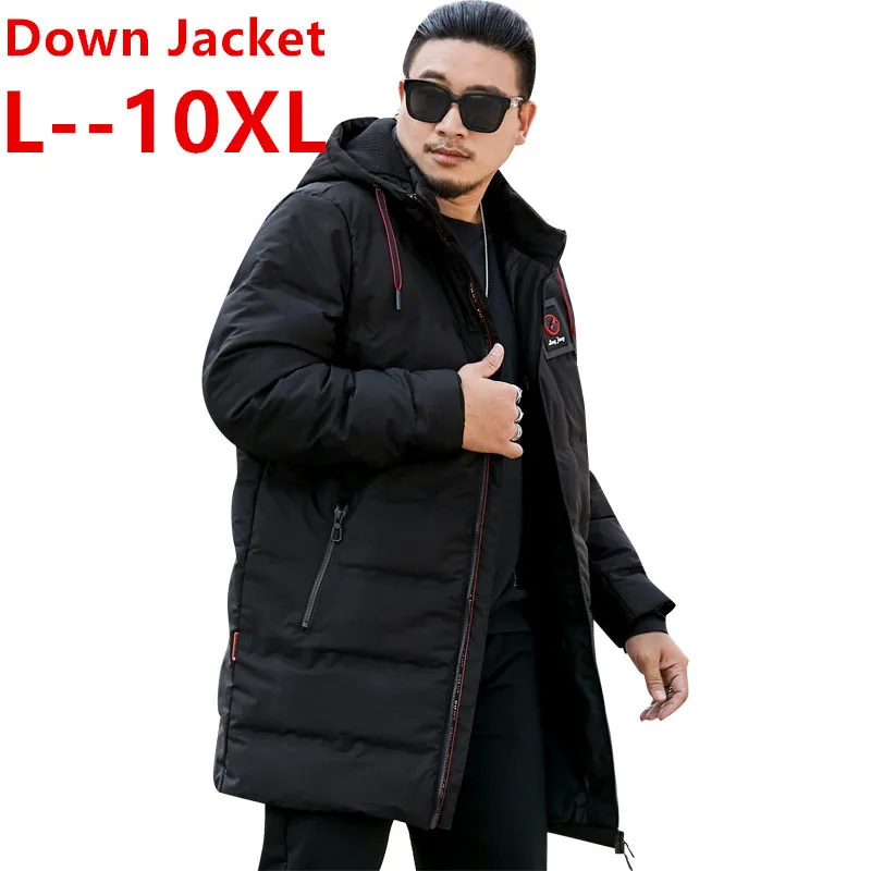 Мужская водонепроницаемая куртка с капюшоном белая гусиная размеры плюс 10XL 8XL 6XL