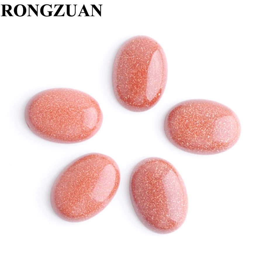 RONGZUAN Бесплатная доставка натуральный золотой песок овальные драгоценные камни