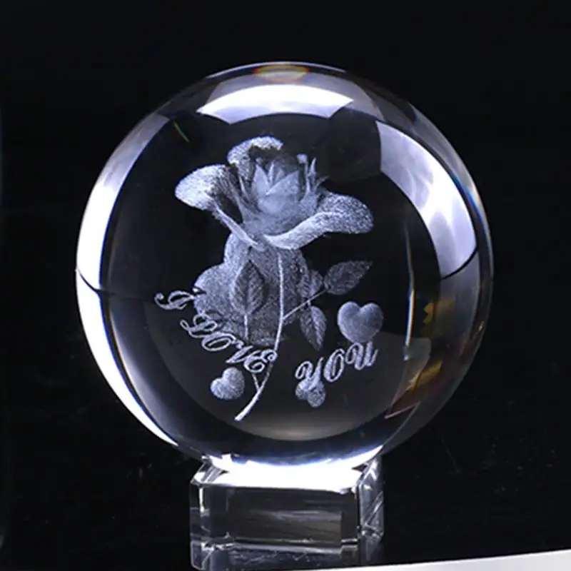 Хрустальный шар диаметром 6 см/8 см 3D лазерная гравировка кварцевый стеклянный