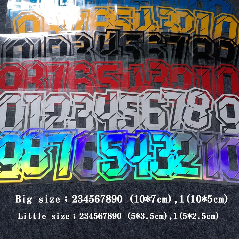 Арабскими цифрами декоративные Пастер гоночного автомобиля мотоцикла стикеры