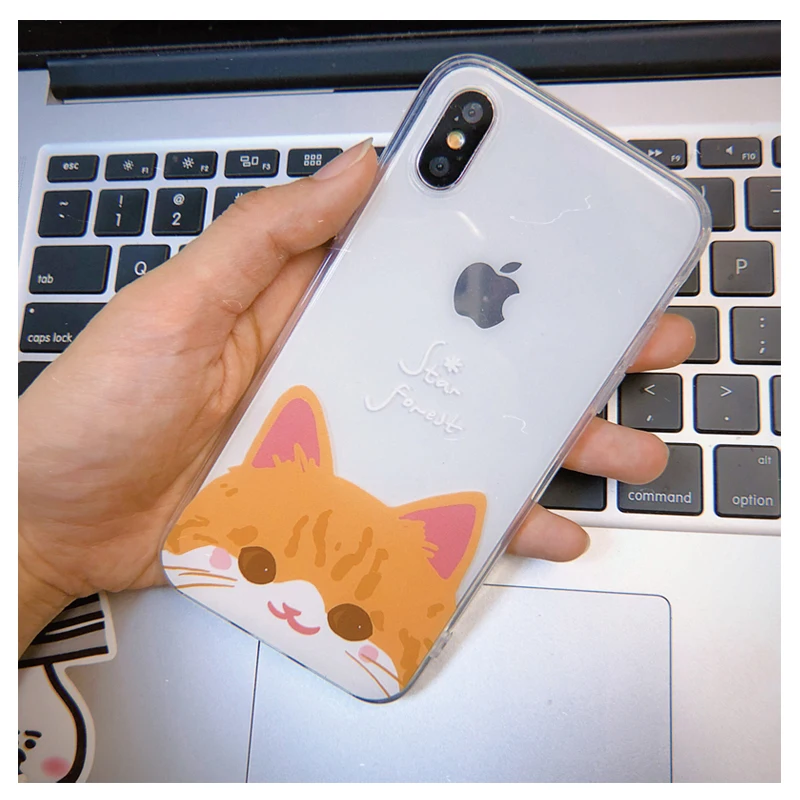 STARRY FOREST олубая Сиамская кукольная кошка чёрная белая Мягкий прозрачный  корпус