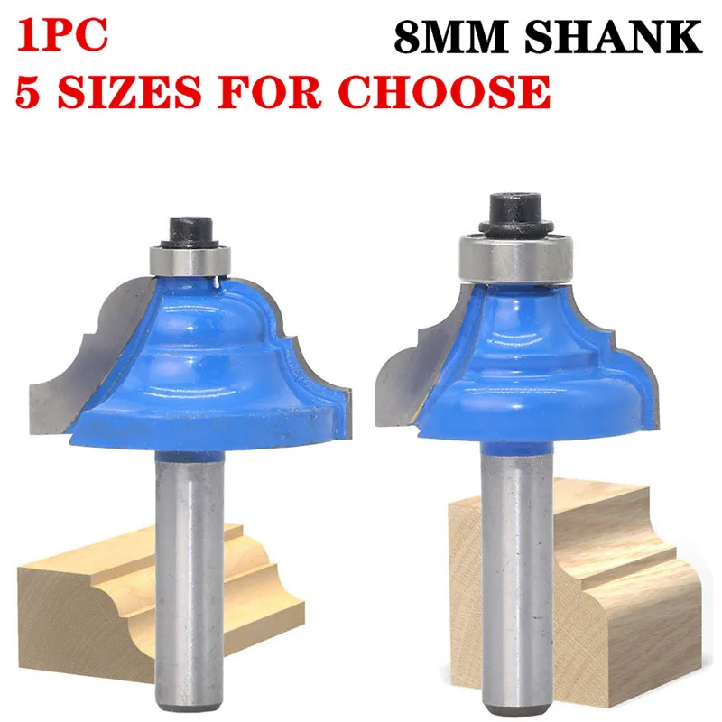 1pc 8mm Shank Corner Round Cove Box Wood Router Bits With Bearing Tungsten Carbide Woodworking Cutting Tools Cheap Price - купить по