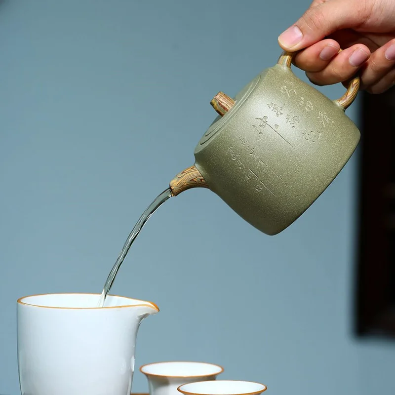 320 мл Бутик Исин Фиолетовый Глиняный чайный горшок сырая руда зеленый грязевой