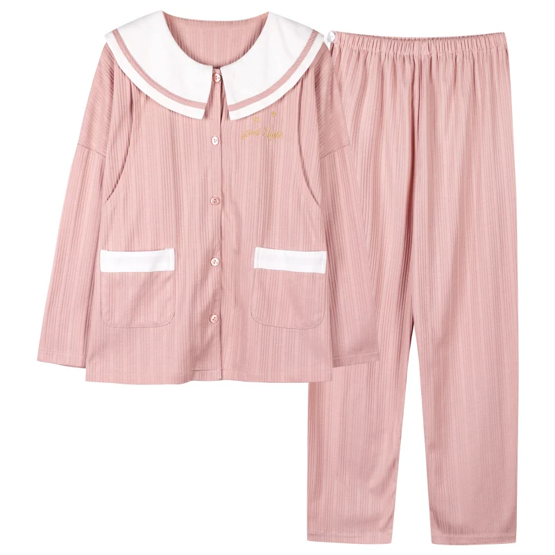 

6108# Spring Sweet Cotton Maternity Nursing Sleepwear Sets Lovely Feeding Pajamas Suits for Pregnant Women Pregnancy Home Wear