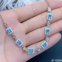 kjjeaxcmy fine jewelry 925 sterling silver inlaid blue topaz women hand bracelet noble support detection