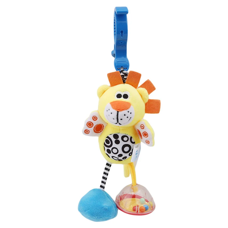 

1pcs Cute Cartoon Baby Animals Pull Vibration Doll Toy Plush Creative Puzzle Pendant Gift Crib Baby Stroller Hanging