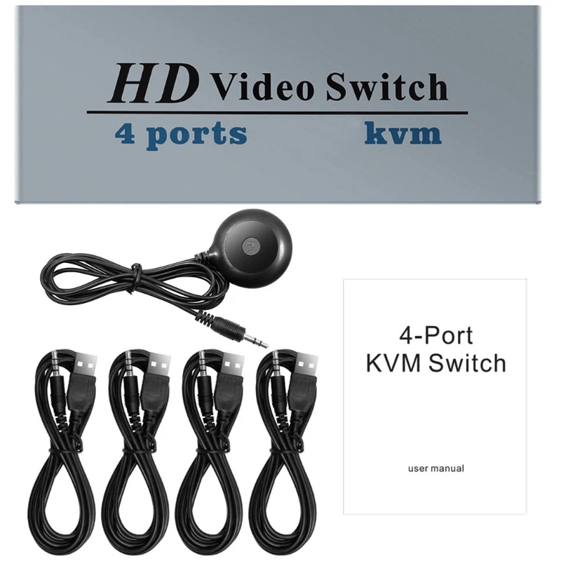 

1 Set Premium USB Sharing Switch for 2 Computers Sharing 4 USB 3.0 Ports In One Out Video Switcher Iron Material Switchs