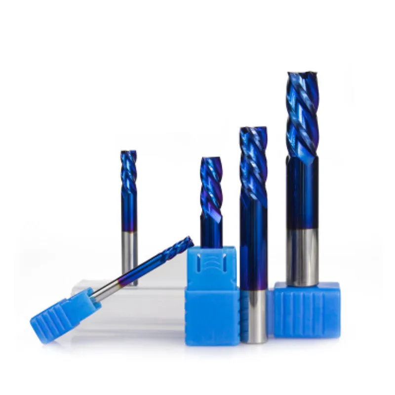 1 шт. Вольфрам сталь Концевая фреза синий покрытием 4 Лопастной твердосплавный