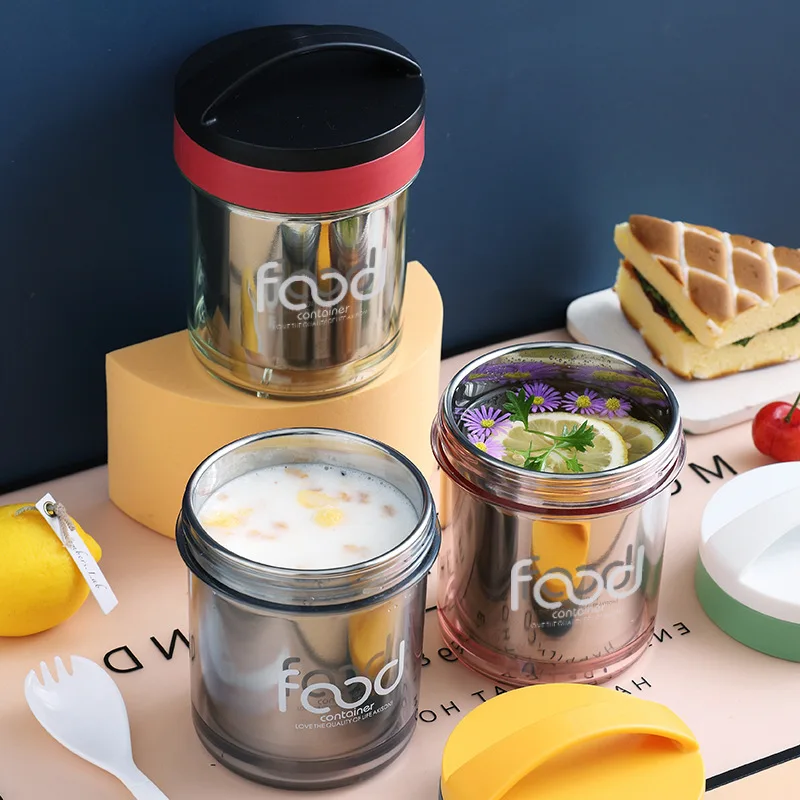 

Mini Thermal Lunch Bento Box for Kids Stainless Steel Vaccum Breakfast Soup Cup Sealed Food Storage Container with Tableware
