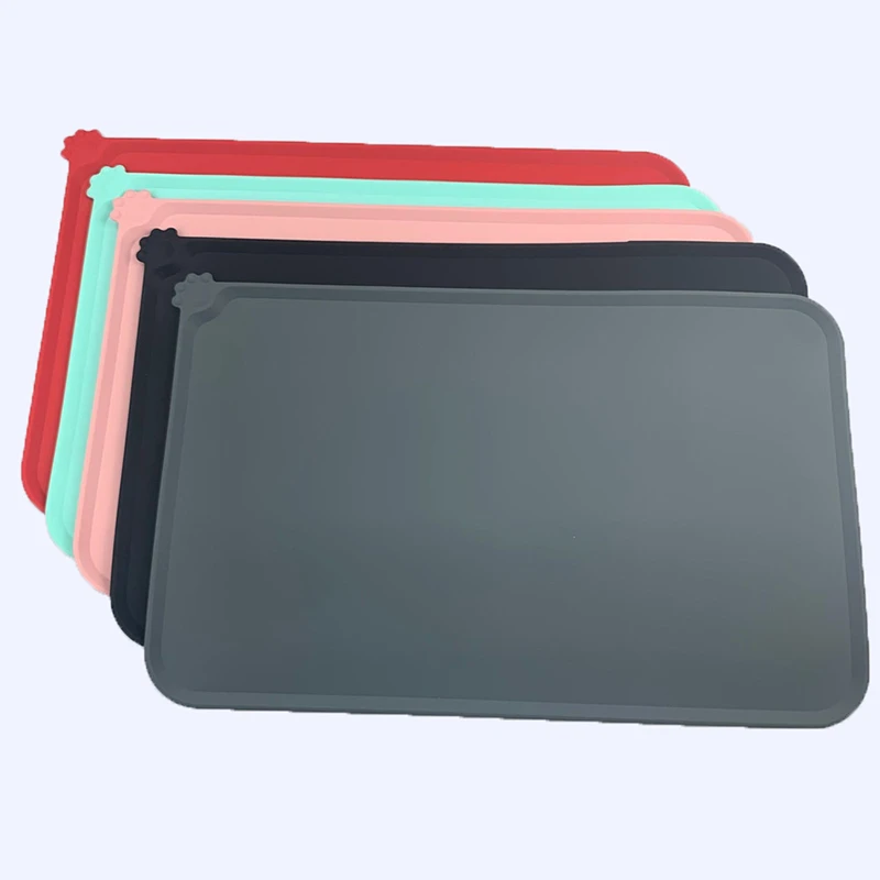 Водонепроницаемый коврик для домашних животных силиконовый однотонный миска