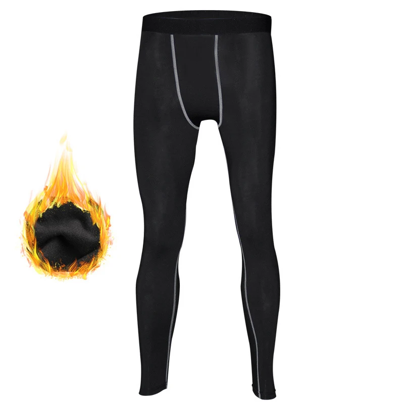 Быстросохнущие эластичные флисовые лосины мужские Леггинсы для спортивного