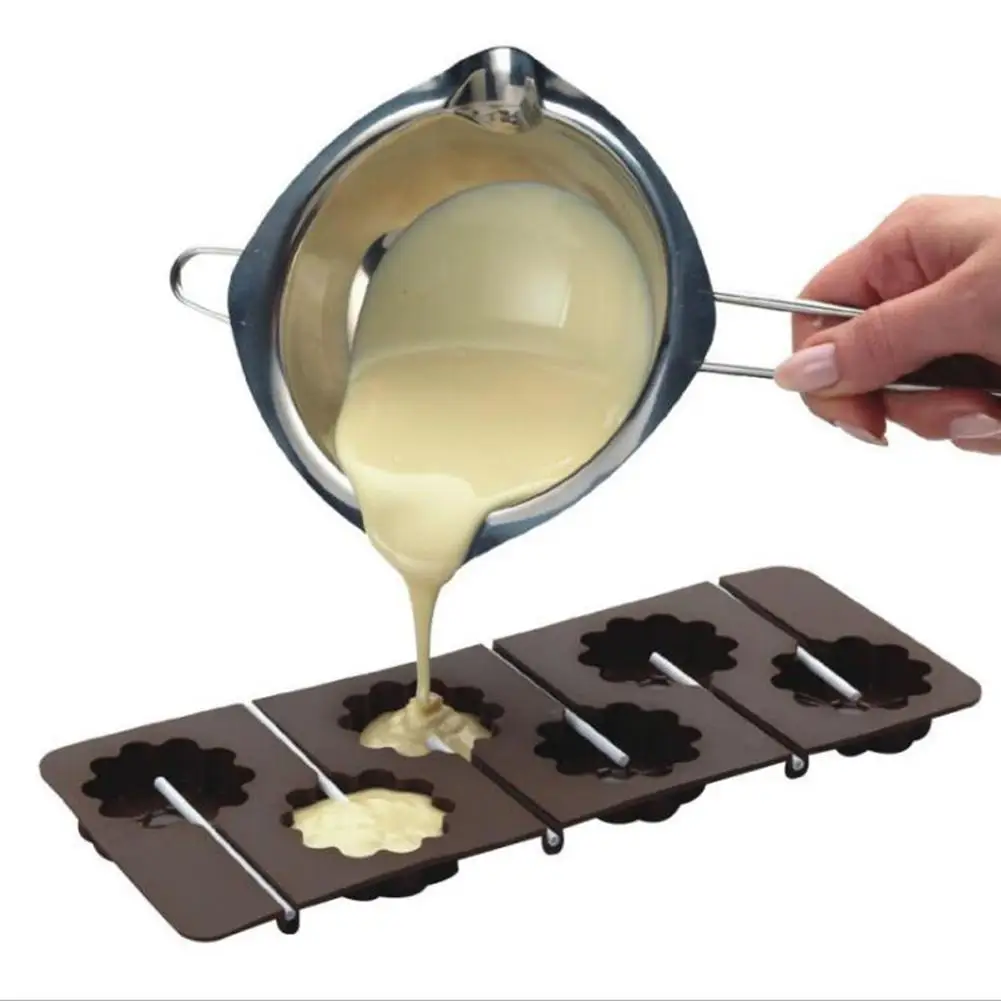 400 мл сковорода серебро Нержавеющая сталь шоколадный плавильный горшок масло