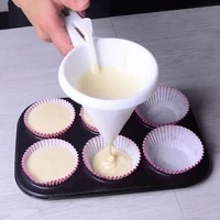 kitchen diy convenient chocolate candy icing funnel mold white foodgrade plastic pancake cream tool baking tools for cakes