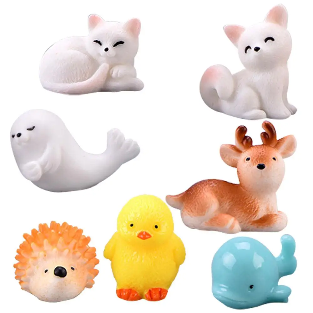 Фигурка лисы Ежика дельфина оленя DIY Миниатюрный бонсай Сказочный садовый