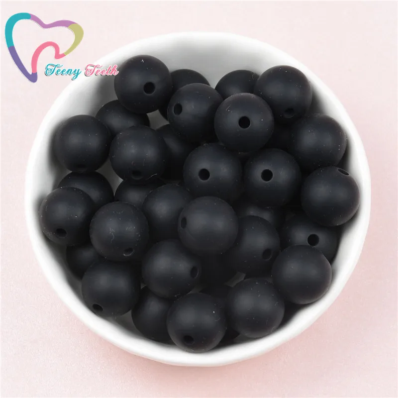 10 шт. черные шестиугольные Силиконовые бусы для прорезывания зубов Teeny Teeth 14-17 мм