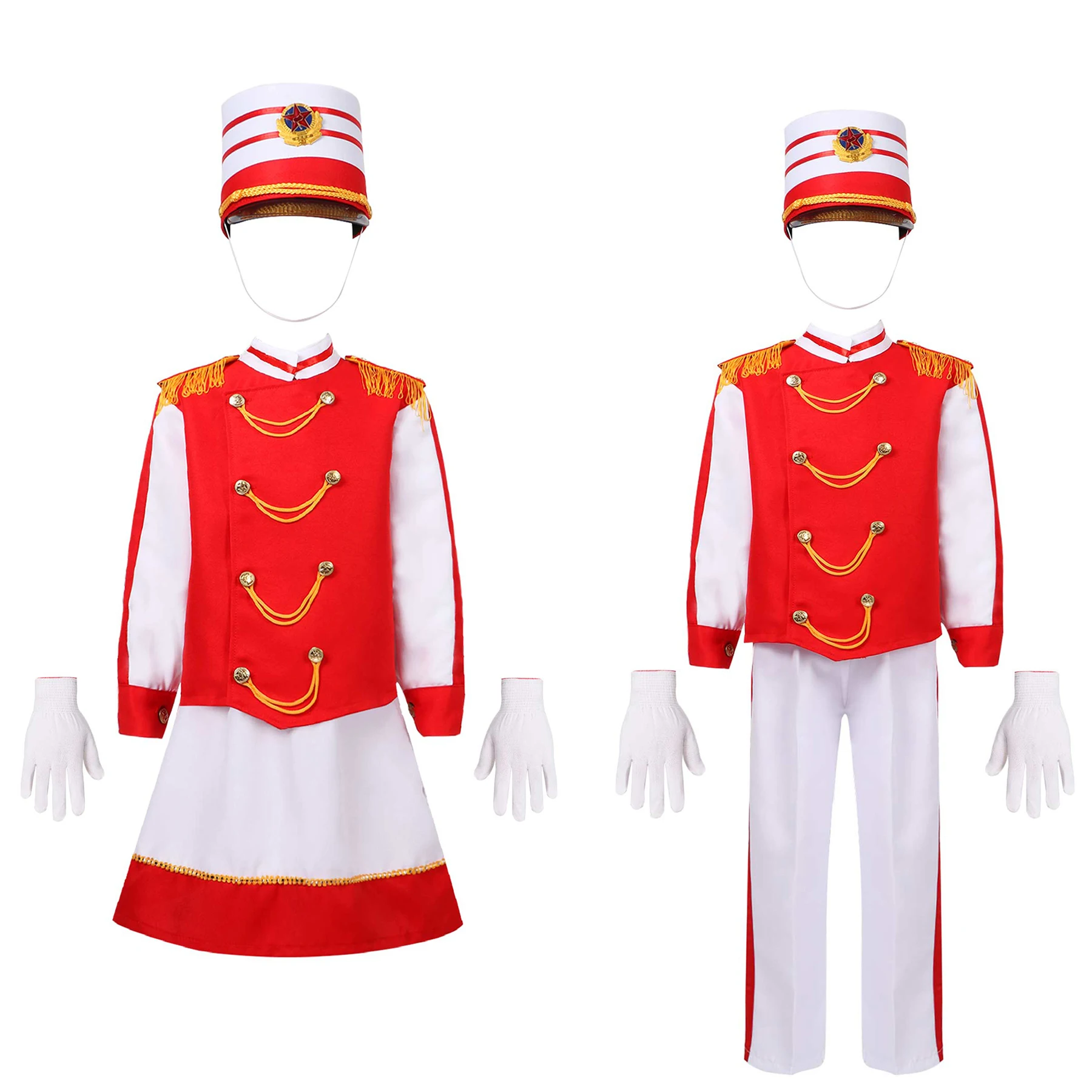 

Kids Girls Boys British Royal Guard Costume Queen's Guard Soldiers Flag-raiser Uniform European Prince Set For Halloween Cosplay