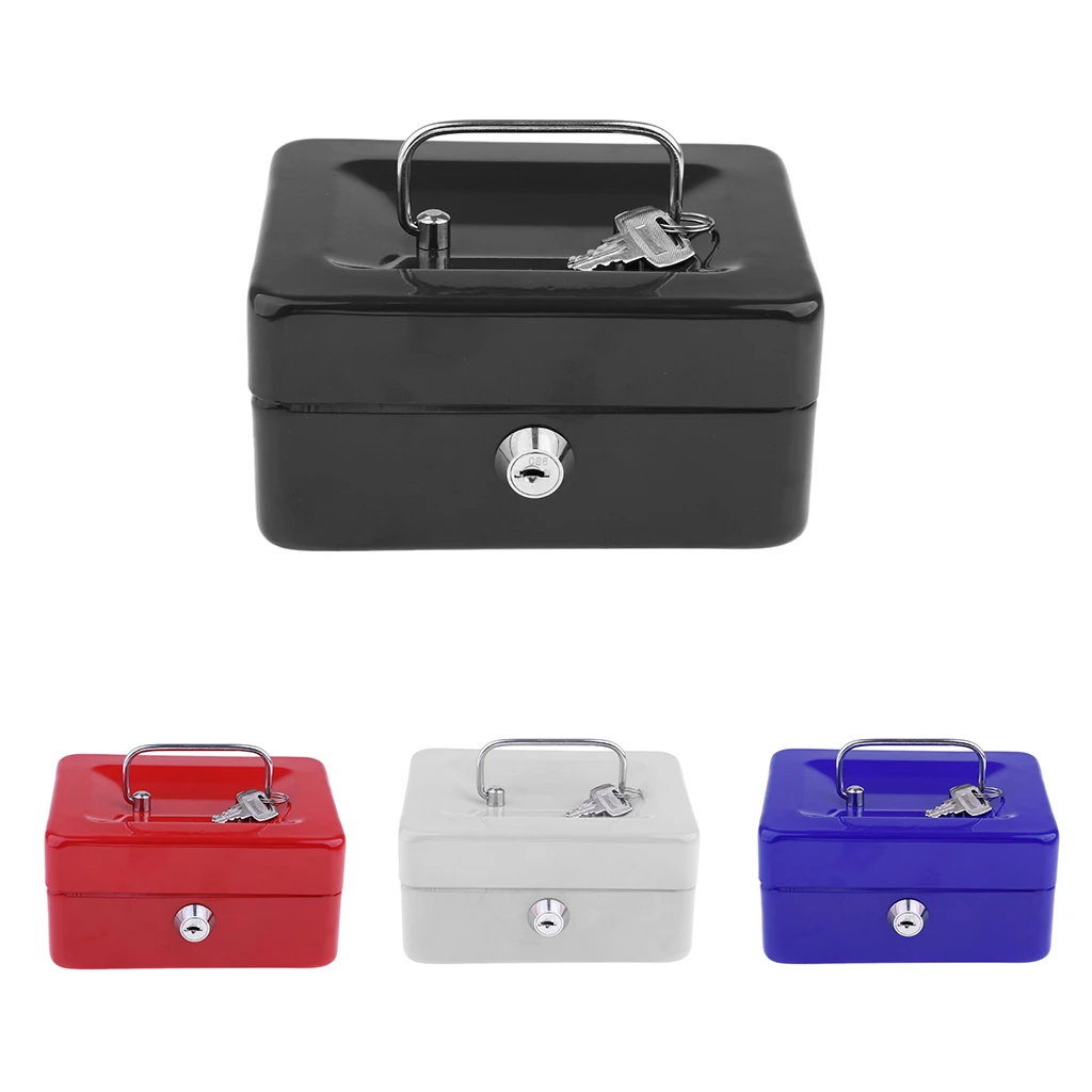 

cash box 6" money steel metal coin tray bank piggy deposit security holder