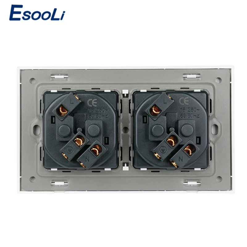 Esooli Высококачественная Золотая пластиковая настенная розетка с двойным