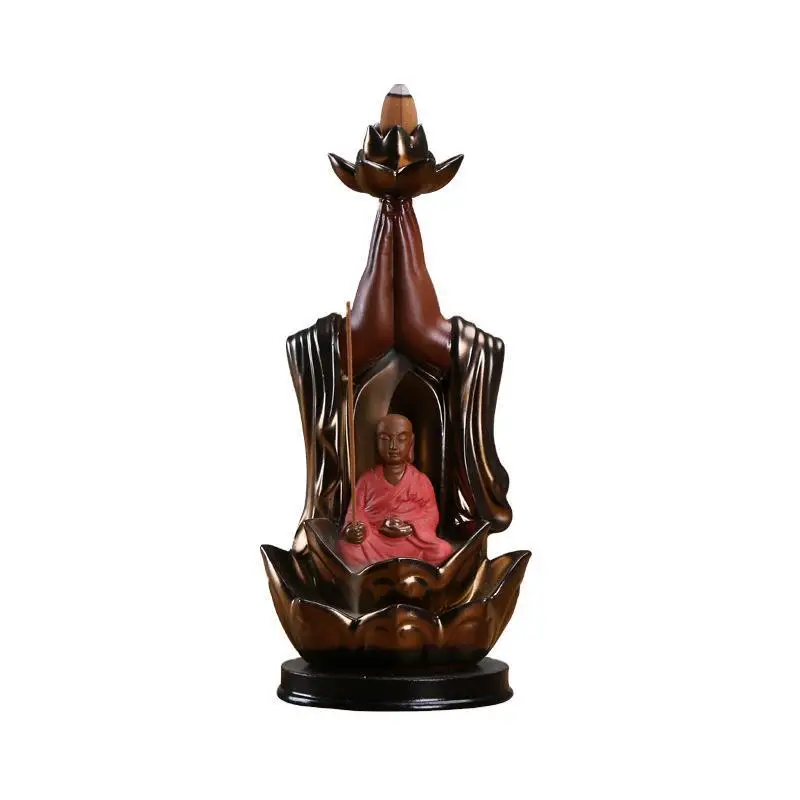 

Buddha Hand Backflow Incense Burner Free Gift 20 Pc Cones Smoke Waterfall Incense Sticks Holder Aromatherapy Ornament Home Decor