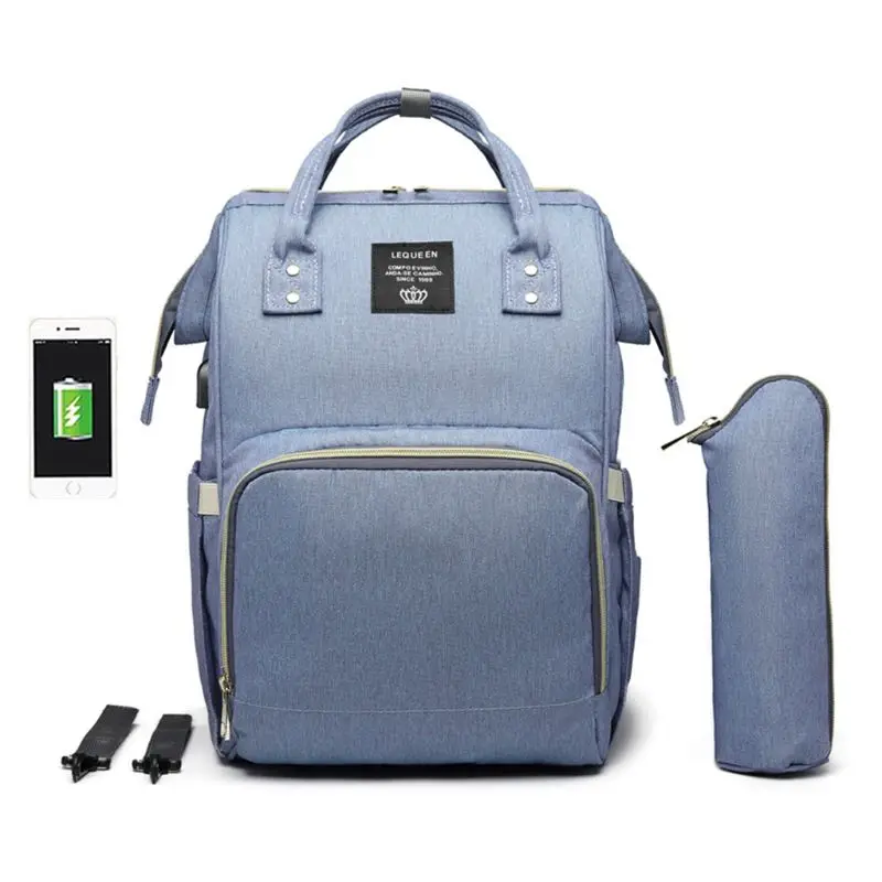 

Nappy Backpack Bag Mummy Large Capacity Mom Baby Multi-function Waterproof Outdoor Travel Diaper Bags with USB Charging For