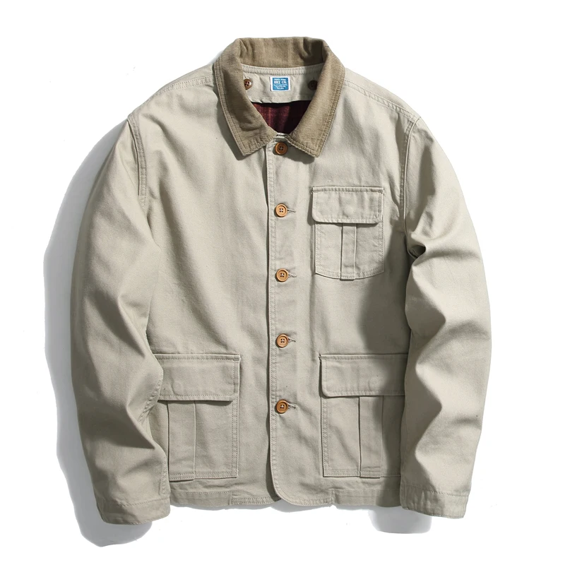 SauceZhan LH02 куртка для охотничья в стиле сафари винтажная холщовая Мужская