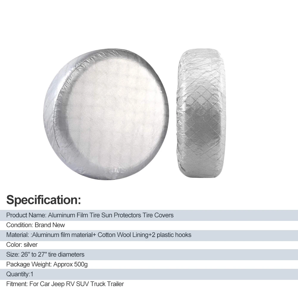

4PC Wheel Tire Tyre Protection Cover Tire Sun Protectors For Car Jeep RV SUV Truck Trailer Tool Weatherproof Tire Protectors