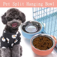 hanging dog feeder food bowls pet drinking water dish feeder puppy cat feeding container for small dogs accessorie stainless