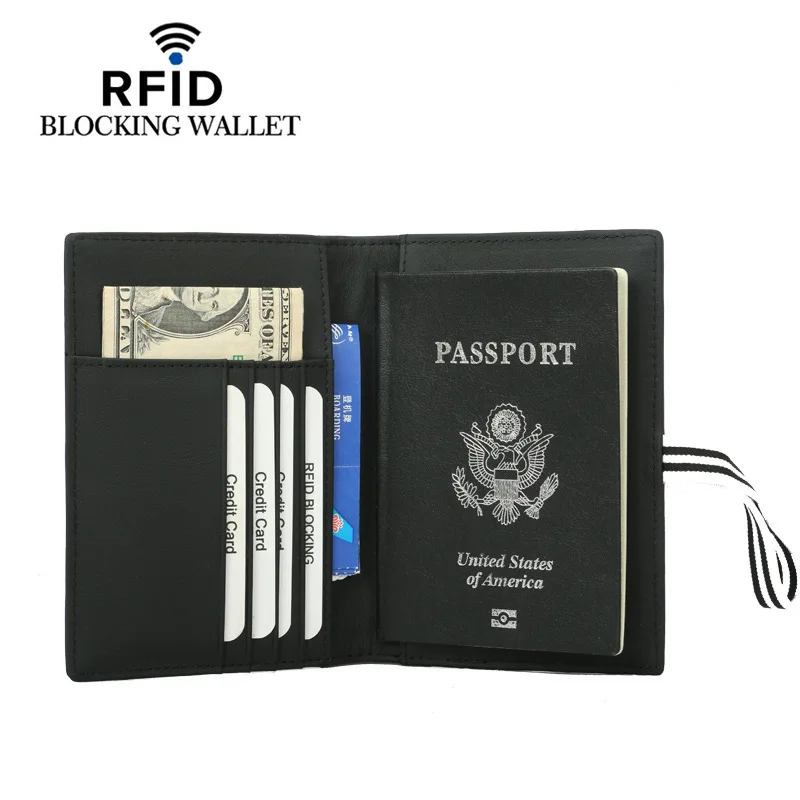 RFID держатель заграничного паспорта из натуральной кожи мульти функциональный