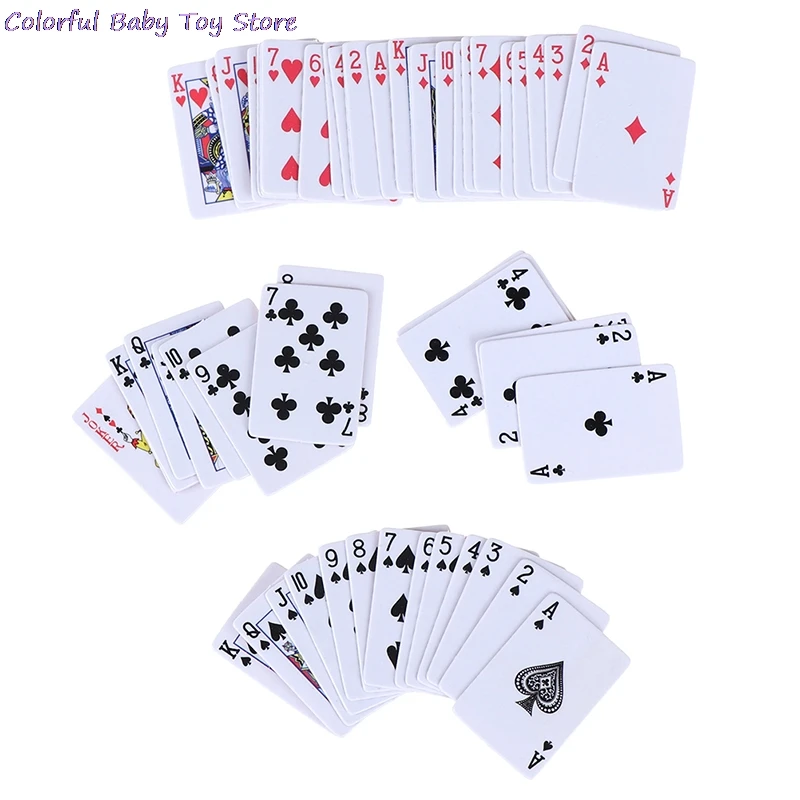 

1set 1:12 Dollhouse Mini Poker Playing Cards Style Random Funny Models Poler Cute Miniature Doll Toys Decorative Accessories