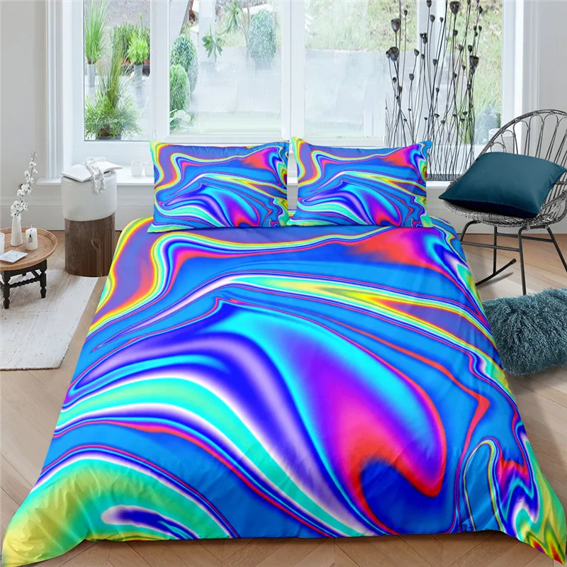 

3D Colorful Abstract Marble Bedding Set Quilt Set Bed Cover Home Color Duvet Cover Pillowcases King Size