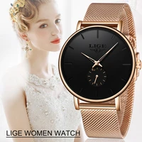 2022 lige brand luxury women casual watch waterproof wristwatch women fashion dress all stainless steel ladies clock reloj mujer