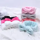 Повязка для волос флисовая женская, модная Мягкая повязка на голову кораллового цвета для умывания лица и макияжа, аксессуар для волос
