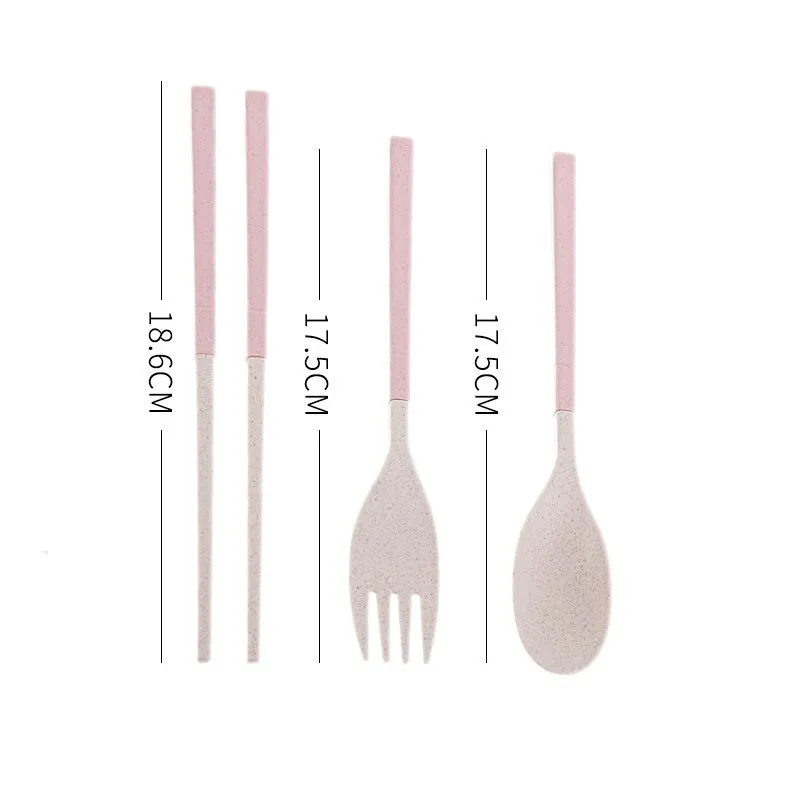 Регулируемая портативная вилка из пшеничной соломы набор столовых приборов