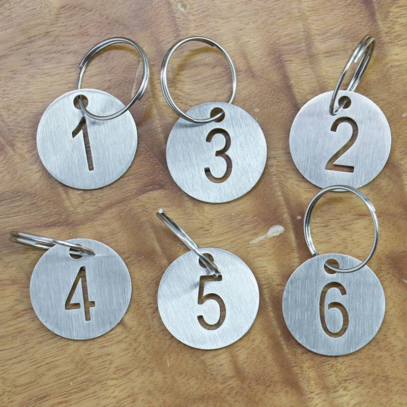 Парето 23 мм номер тега Нержавеющая сталь брелок для ключей Dog Tag пользовательских