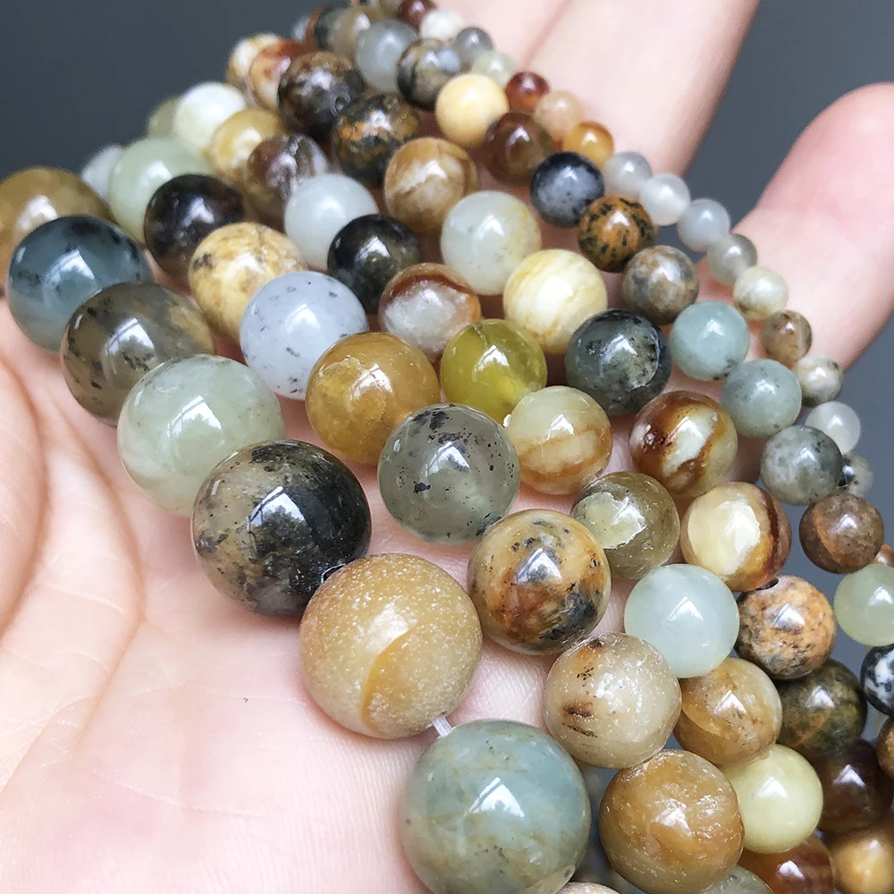 Бусины из нефрита с природным камнем бусины бусины-разделители россыпью