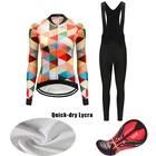 Женский комплект одежды для велоспорта, осень 2022, трикотажные брюки и нагрудник для шоссейного велосипеда, одежда для горного велосипеда, женский спортивный костюм, комплект, платье
