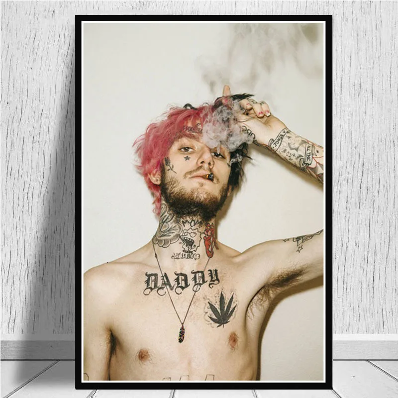 Плакат Лидер продаж Lil Peep R.I.P Рэпер Хип хоп новый музыкальный певец звезда