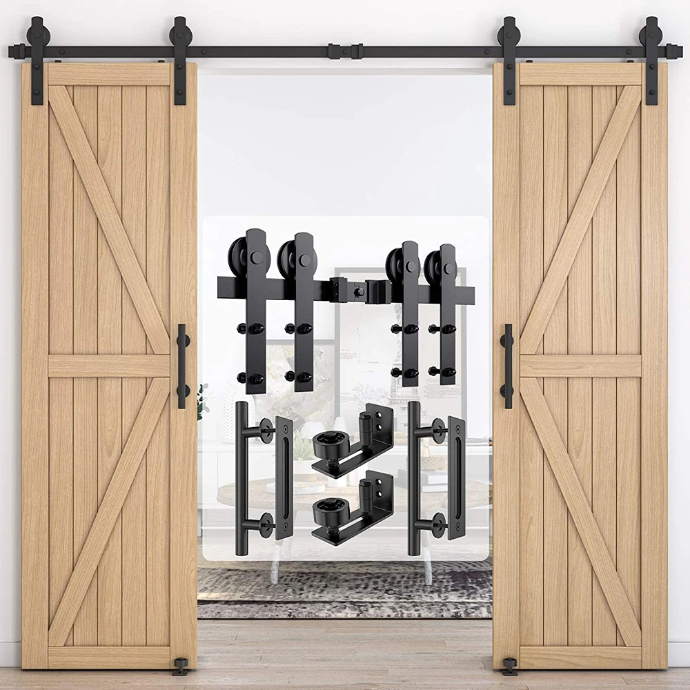 Купи Heavy Duty Sturdy Sliding Barn Door Hardware Kit Door Slides for Single Door Include 1 Door Handle and Floor Guide Set за 4,780 рублей в магазине AliExpress