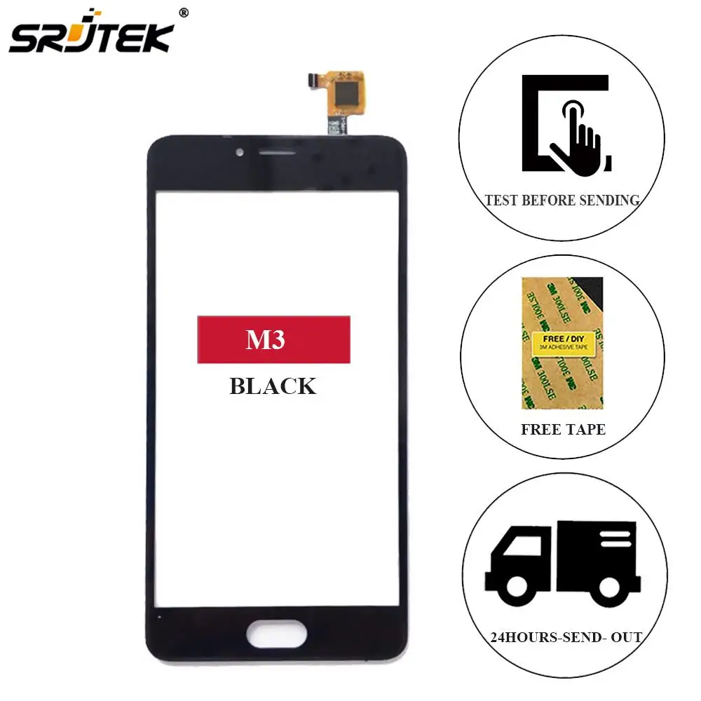 

Srjtek For Meizu M3 Mini For Meilan 3 Touch Screen Digitizer Sensor Front Glass Panel Replacement 5.0'' For Meizu M3 Black/White