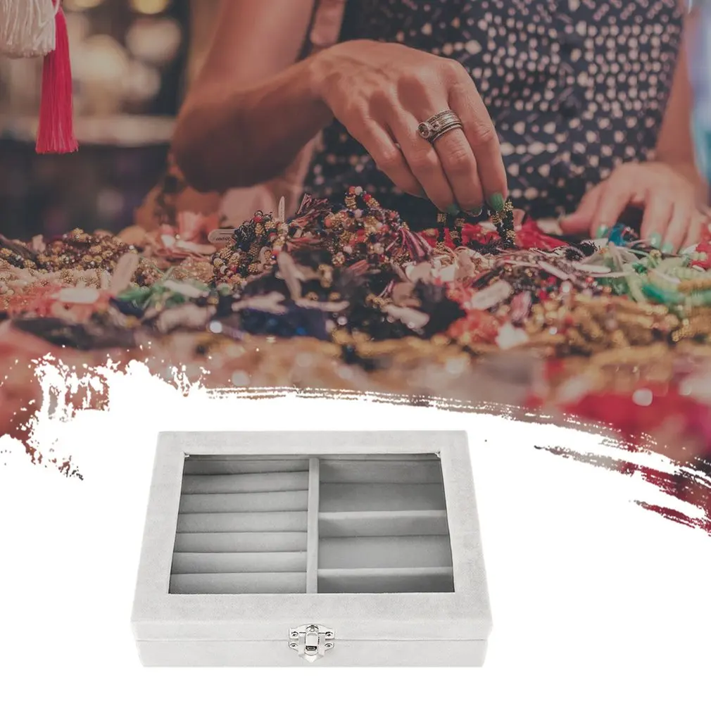 Многофункциональная бархатная коробка для хранения ювелирных изделий два в