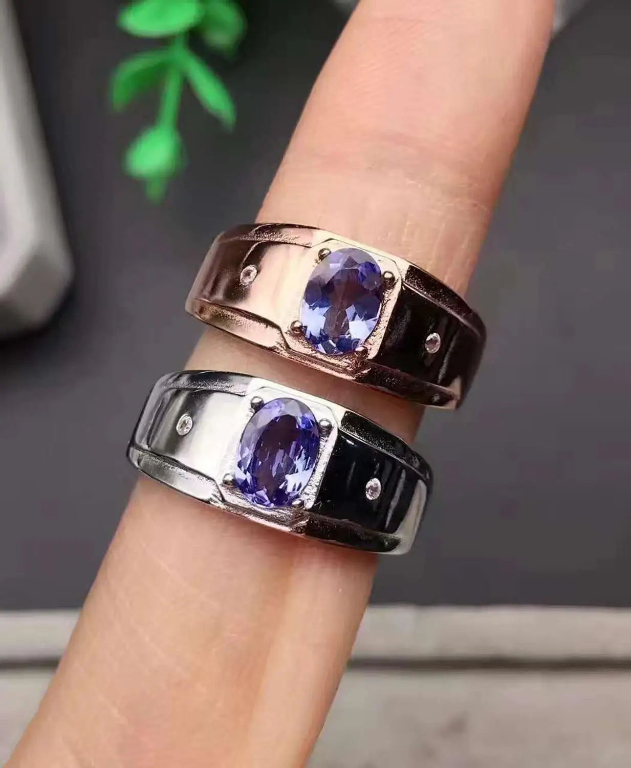 Кольцо мужское из натурального и настоящего танзанита ювелирные украшения