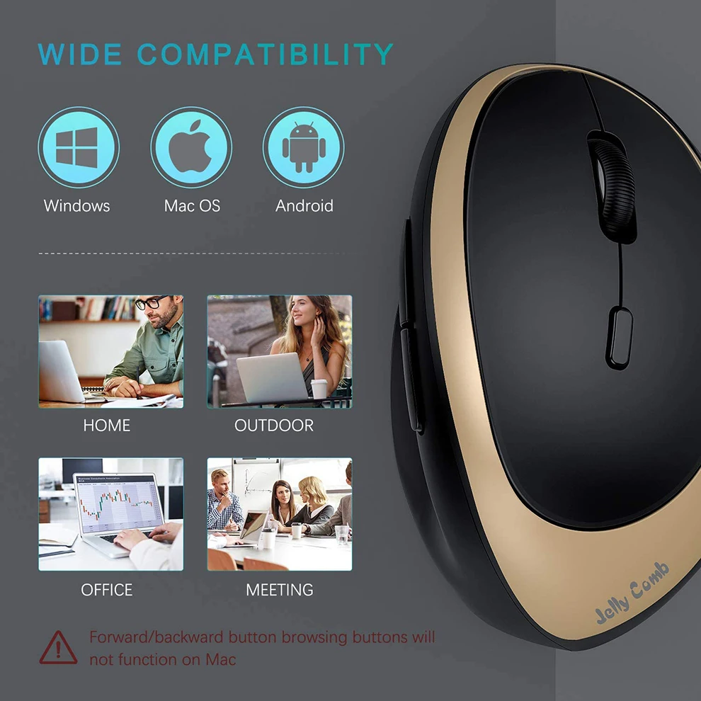 jelly comb bluetooth wireless mouse rechargeable 2 4g usb c wireless ergonomic mice for mackbook tablet phone usbtype c mouse free global shipping