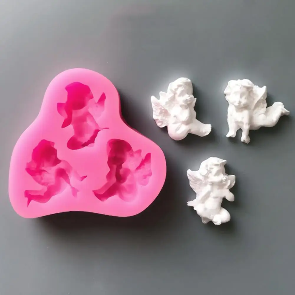 DIY плесень 3 маленький ангел Форма Экологически чистая силиконовая форма для выпечки Украшение для торта, шоколада пресс-форм